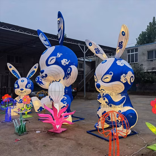 Chinesische Papier-Kaninchen-Laterne, Ramadan-Beleuchtung, Außenlaterne für Festival-Ornamente